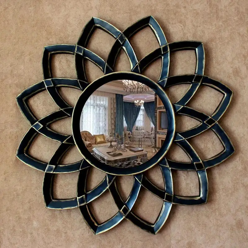 78 см x 78 см Европейский настенный солнцезащитный зеркальный креативный настенный стикер декоративные часы большое настенное зеркало - Цвет: 2