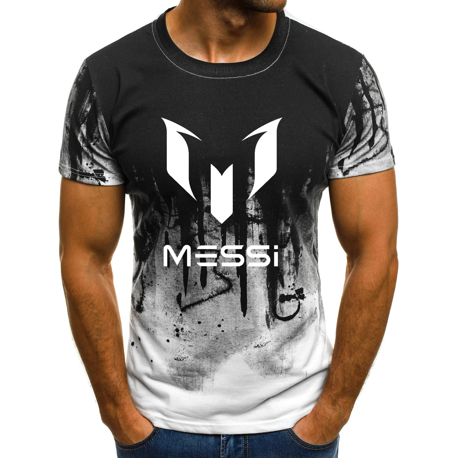 2019 Summer Man's Barcelona MESSI T Shirts Camouflage O-neck Fashion Printed Hip-Hop Tee Camisetas Men Clothing Casual Top 2019 Summer Man's Barcelona MESSI T Shirts Camouflage O-neck Fashion Printed Hip-Hop Tee Camisetas Men Clothing Casual Top