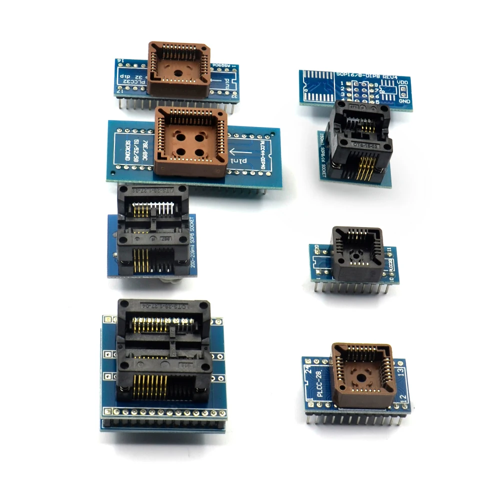 

Best quality Socket Kit SOP8+SOP16 +PLCC32 +PLCC44 Adapter for TL866CS TL866A EZP2010 RT809H Programmer