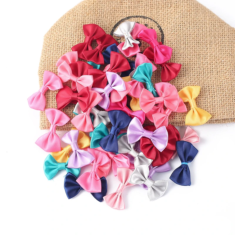 50pcs/lot Ribbon Bow-Knot 3cm Handmade Home Wedding Party Ribbon Cake Clothing Decoration Scrapbooking DIY Crafts Supplies