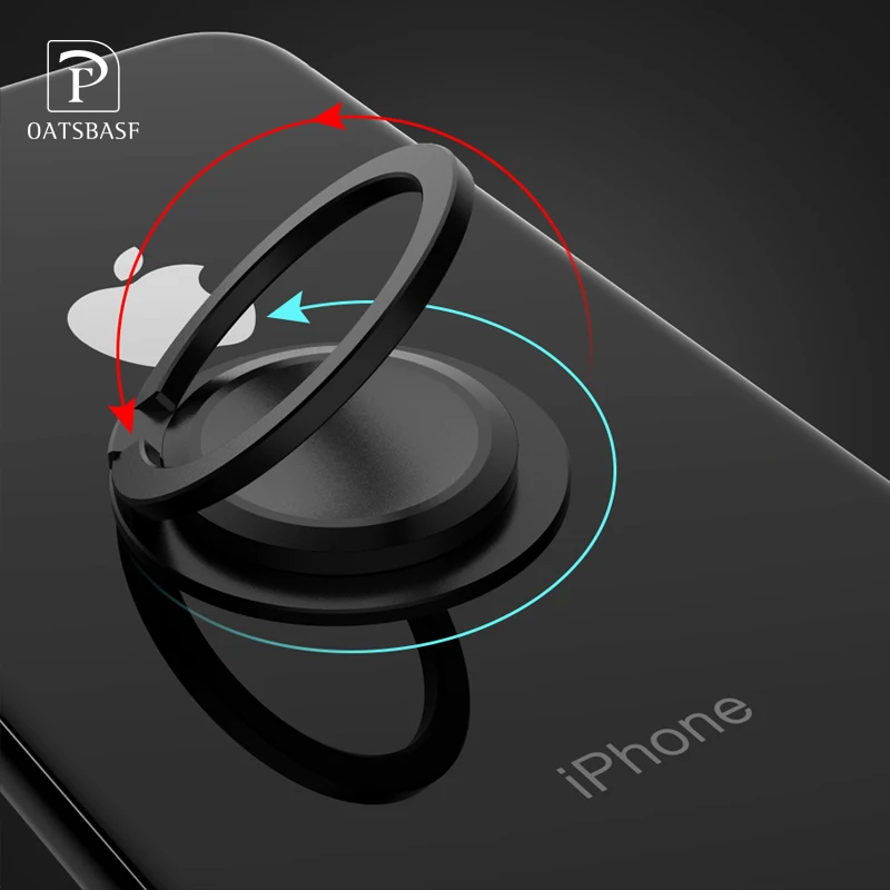 OATSBASF Luxury 360 Degree Metal Finger Ring Holder Smartphone Mobile Phone Finger Stand Holder For iPhone 7 6 Samsung