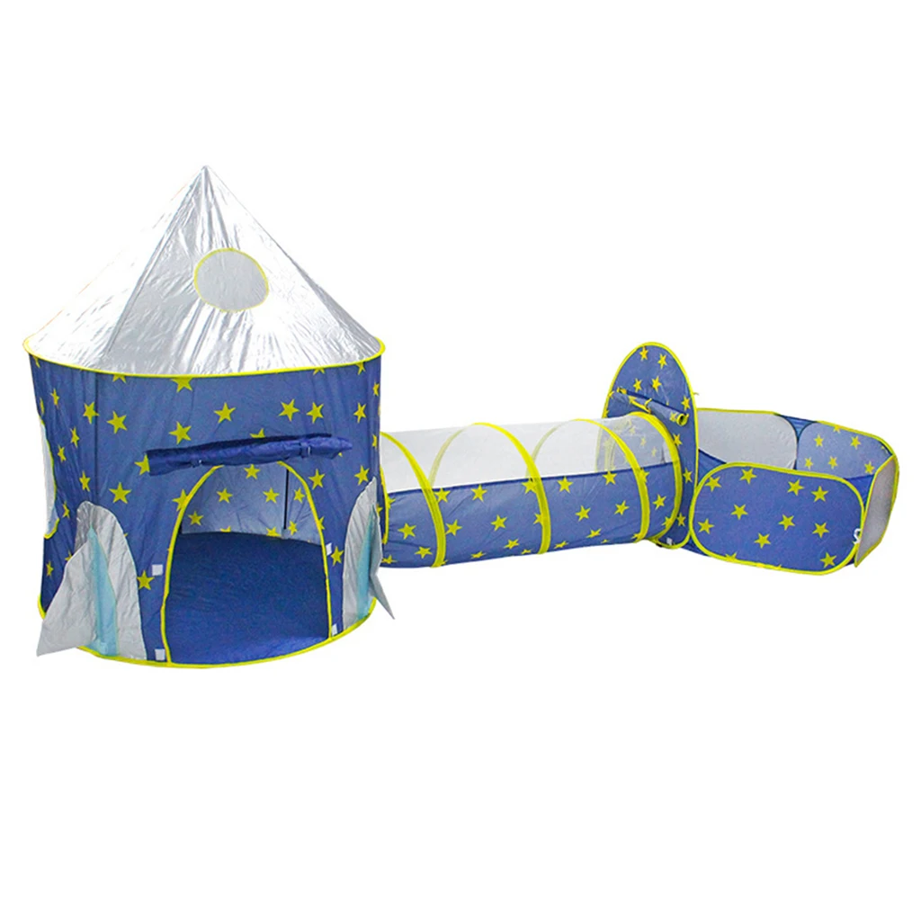 3-in-1 Pop Up Play Tent Space Capsule Playhouse For Kids Indoor Outdoor Play Play Tent Toy Ball Pool Toy