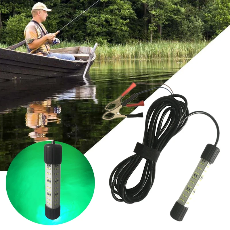 12V 30W LED Submersible Underwater IPX8 Waterproof Night Fishing Light Boat Lamp Outdoor Attracts Prawns Squid Krill