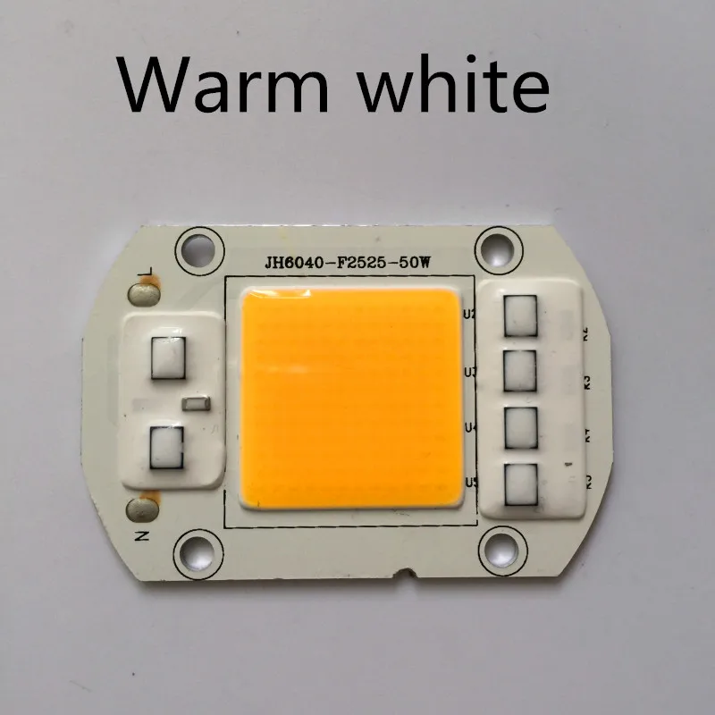 Светодиодный высоковольтный AC220v светодиодный чип 50 Вт высокомощный светодиодный светильник с бусинами, супер яркий 220 В, прямое использование 50 Вт, полный спектр, красный - Испускаемый цвет: Тёплый белый