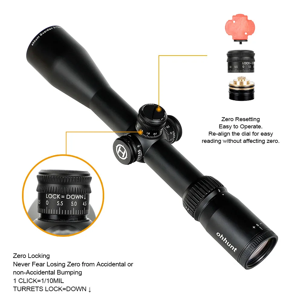 Охотничья винтовка ohhunt Guardian 3 12X44 SF прицел 1/2 полумил Дот сетка боковой Параллакс