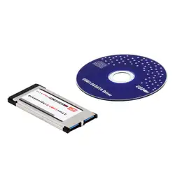 Express card, ExpressCard USB 3,0 2 Порты и разъёмы адаптер для Тетрадь портативных ПК Оптовая Прямая доставка