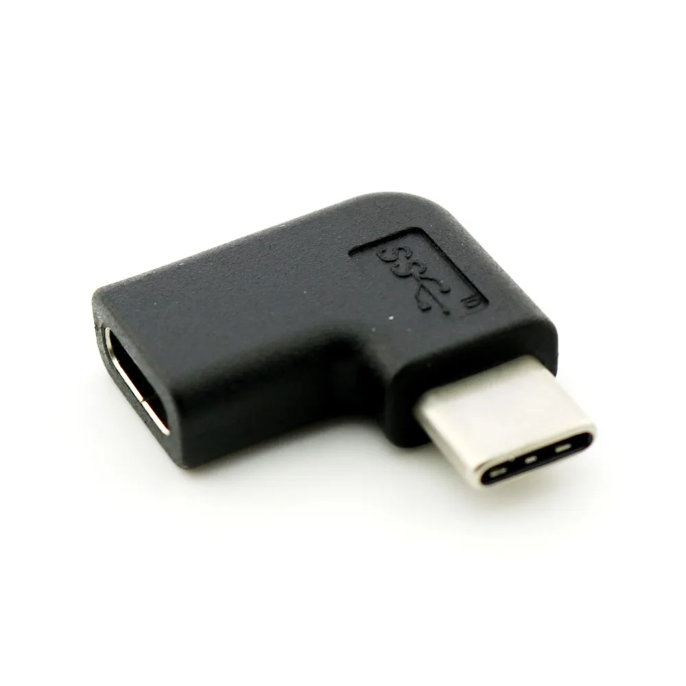 100pcs USB 3.1 Type-C Male to Female Jack 90