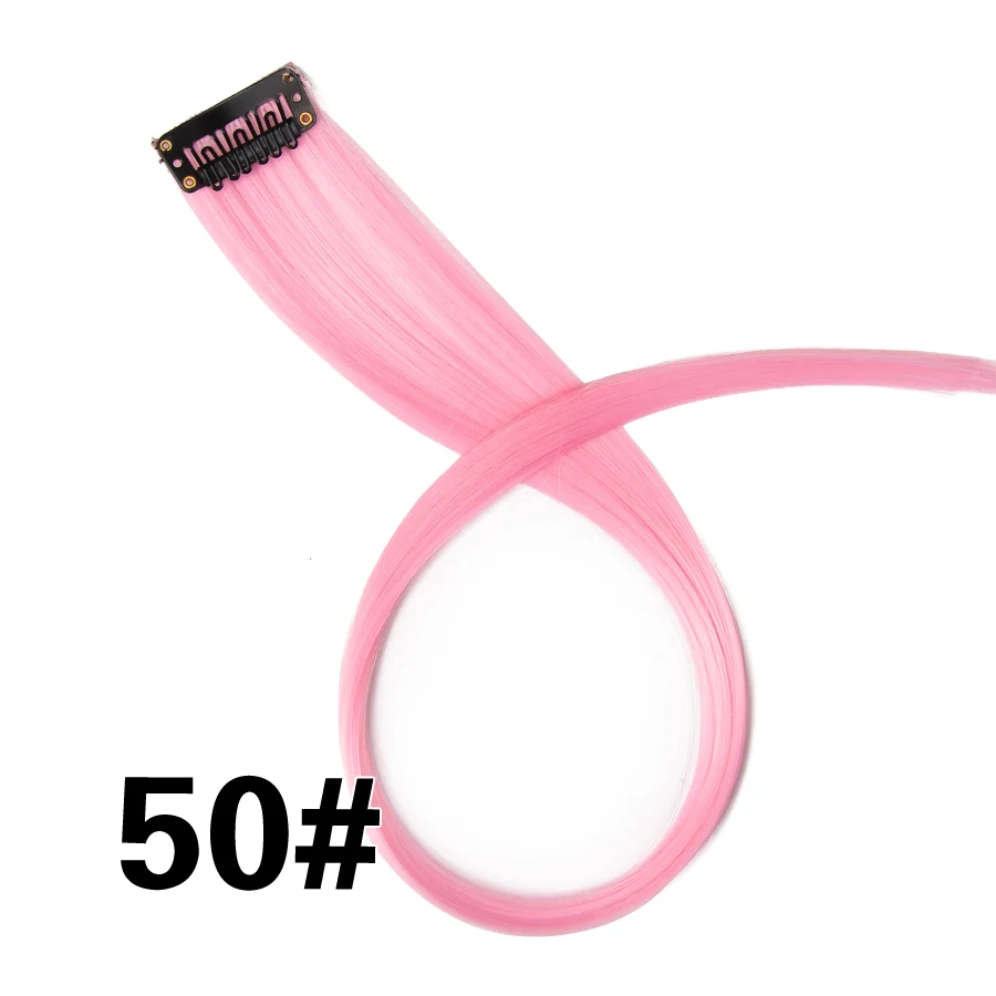 #33 Alileader, накладные волосы на зажиме, 50 см., 20 дюймов длина, омбре, одна штуку, синтетические прямые искусственные волосы на зажиме, переход в тон, розовый, фиолетовый, синий - Цвет: #33
