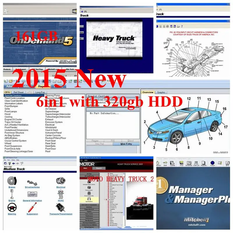 Mitchell Software 2015V Latest 6in1 with 320gb hdd Auto Repair Software Mitchell on demand