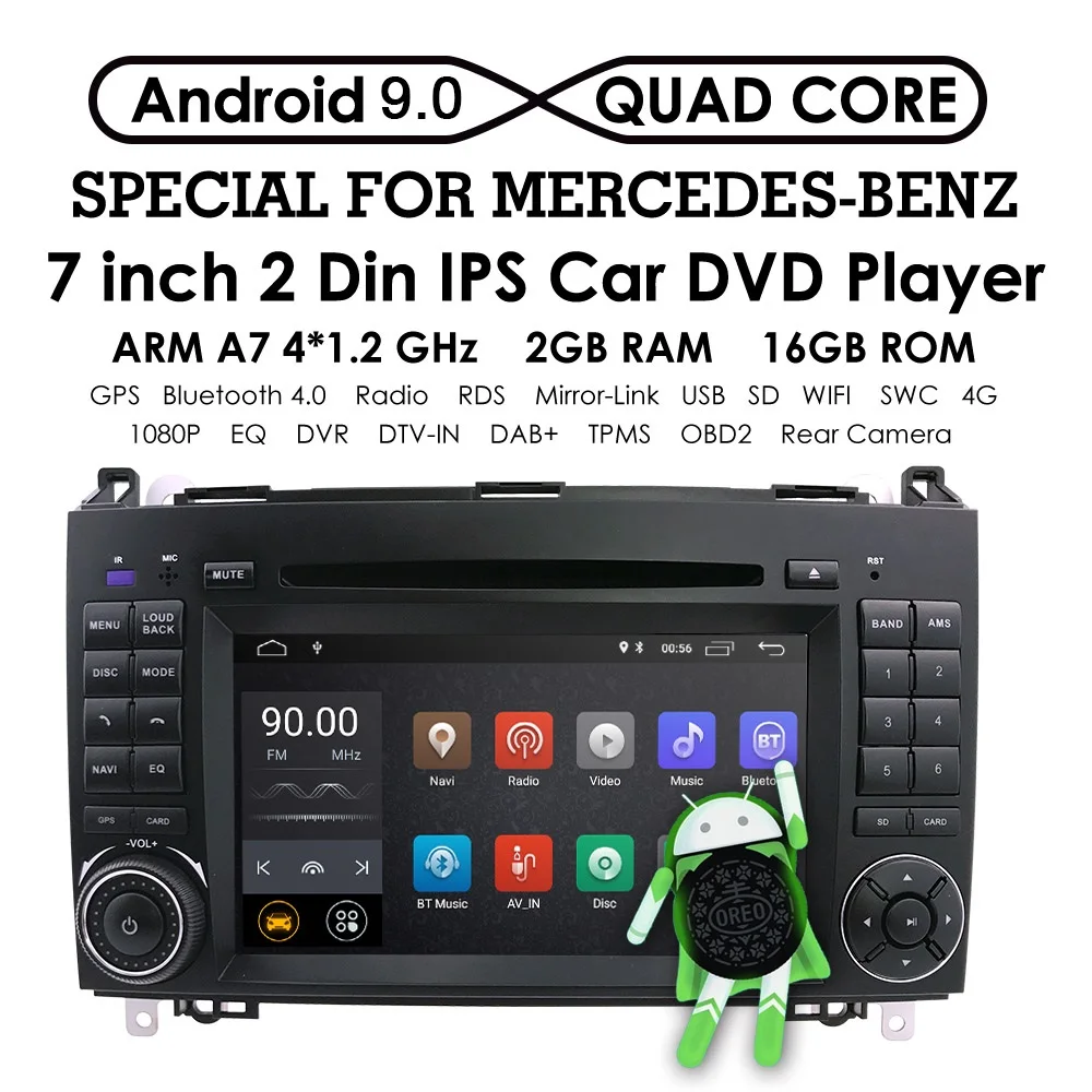 Sale Ossuret Android 2 Din Auto Radio Car DVD GPS Head unit for Mercedes Benz B200 A B Class W169 W245 Viano Vito W639 Sprinter W906 0