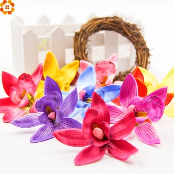 

20pcs/lot Orchid Silk Gradient Artificial Flower Head For Wedding Decoration DIY Wreath Gift Scrapbooking Fake Flower