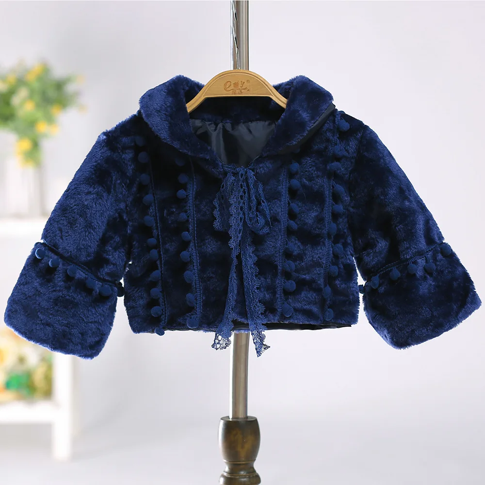PJ011New Fashion children' Girl Furry Coat baby cape thick warm cape
