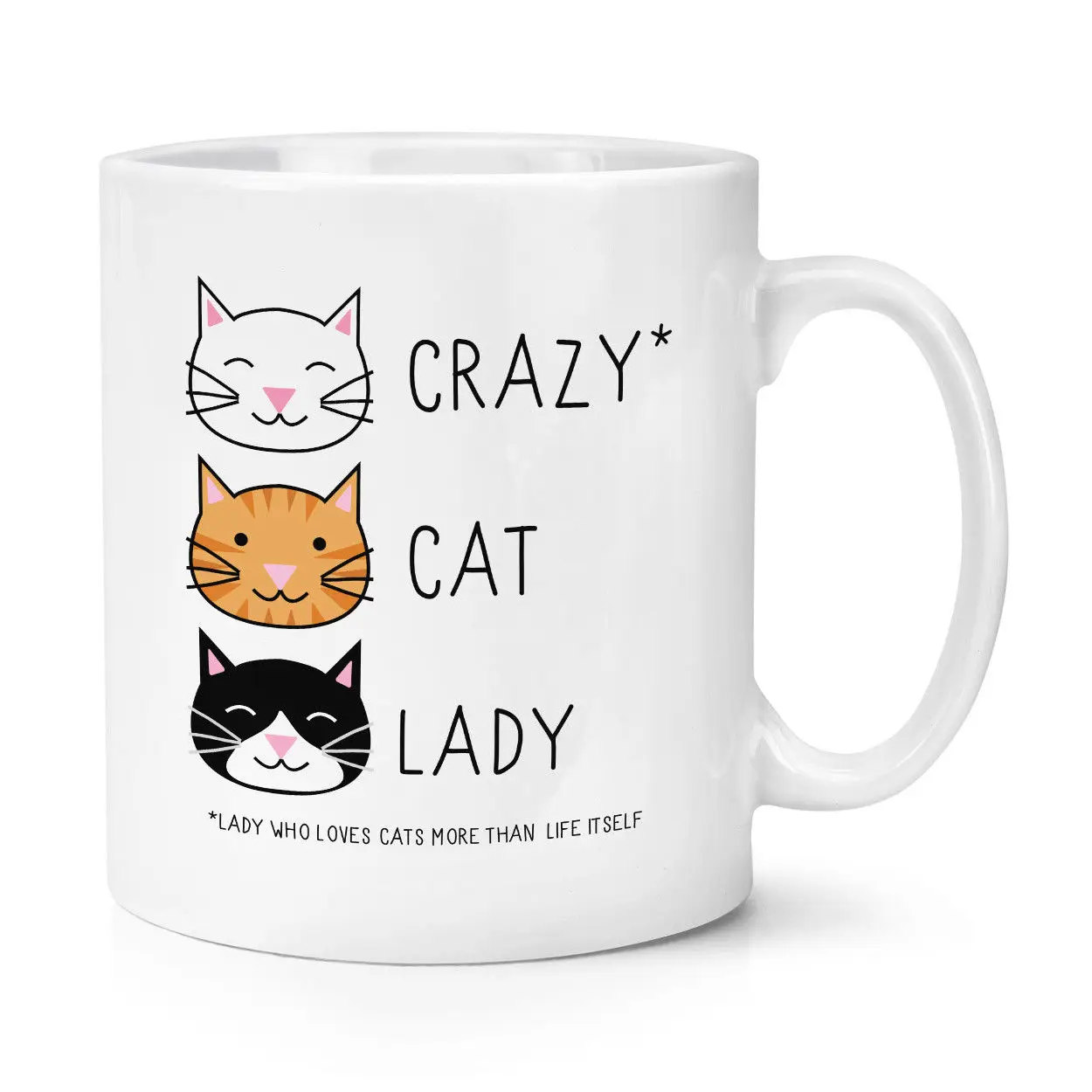 

CRAZY CAT LADY 11oz Mug Cup with Stirring Spoon- Kitten Funny Novelty Tea Coffee