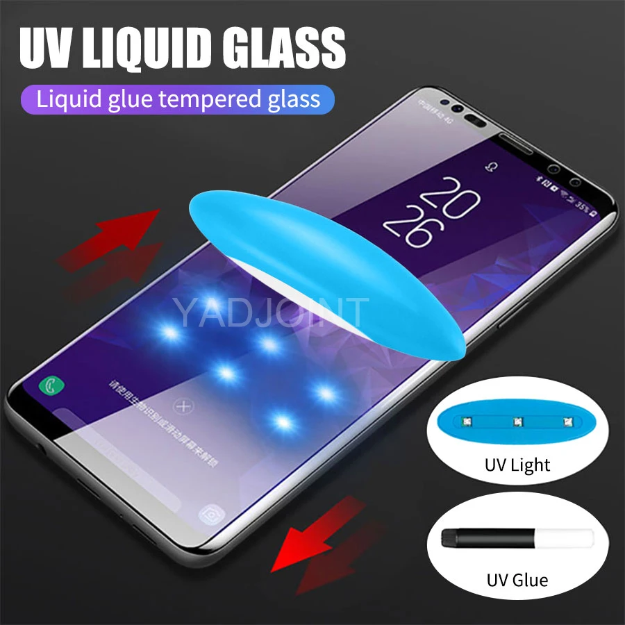 

Nano Liquid UV Full Glue Tempered Glass For Samsung Galaxy S10 Plus S10e S9 S8 Plus Note 9 8 Full Cover Screen Protector Film