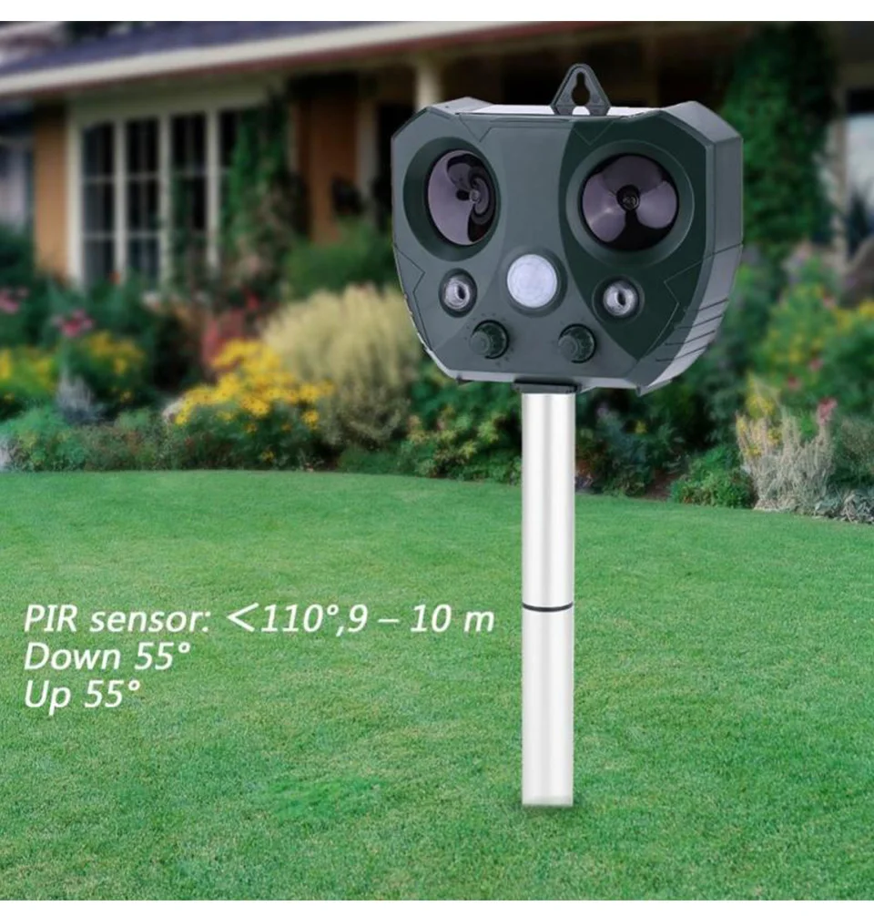 Ultrasonic Pest And Rodent Repeller MiceRat Mouse Solar Bird Repeller Scarer PIR Sensor CatDogFoxSnake etc. Animal Keep Away (4)