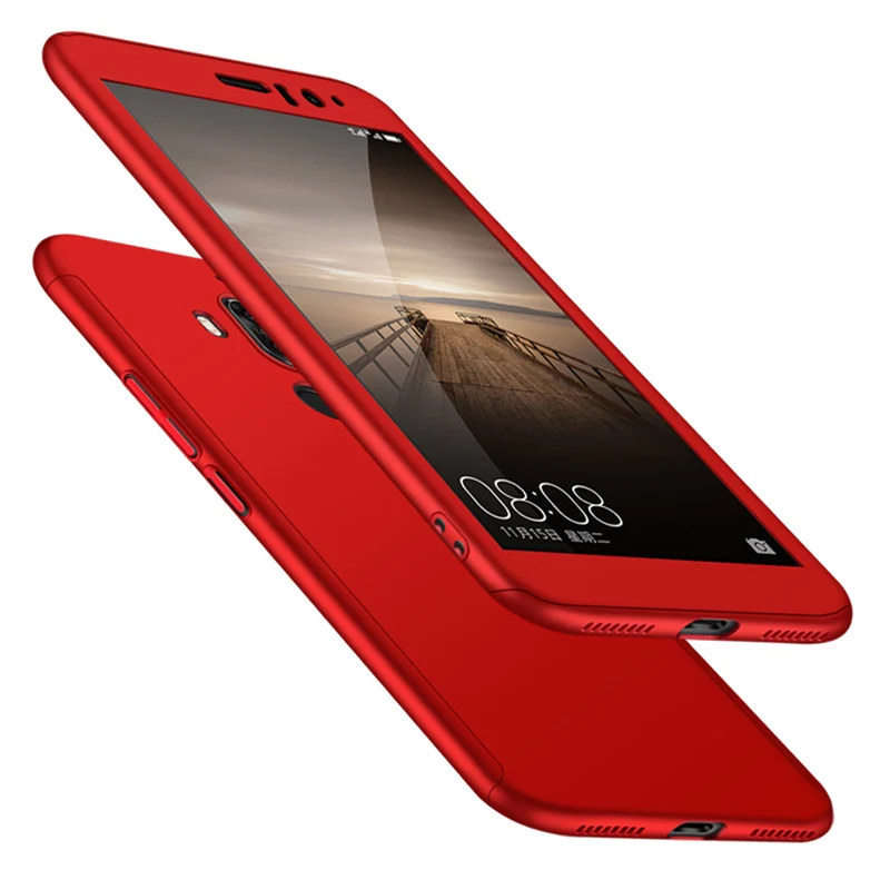 

HYSOWENDLY 360 Full Protect Hard PC Mental Phone Cover Case for Huawei Mate 8 9 9Pro 10 +Tempered Glass Case for Mate 9 10 Cases