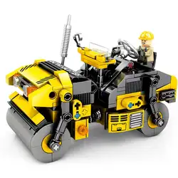 Строительные грузовики строительные блоки осветительные кирпичи головоломки дорожные роликовые игрушки для строительства детей