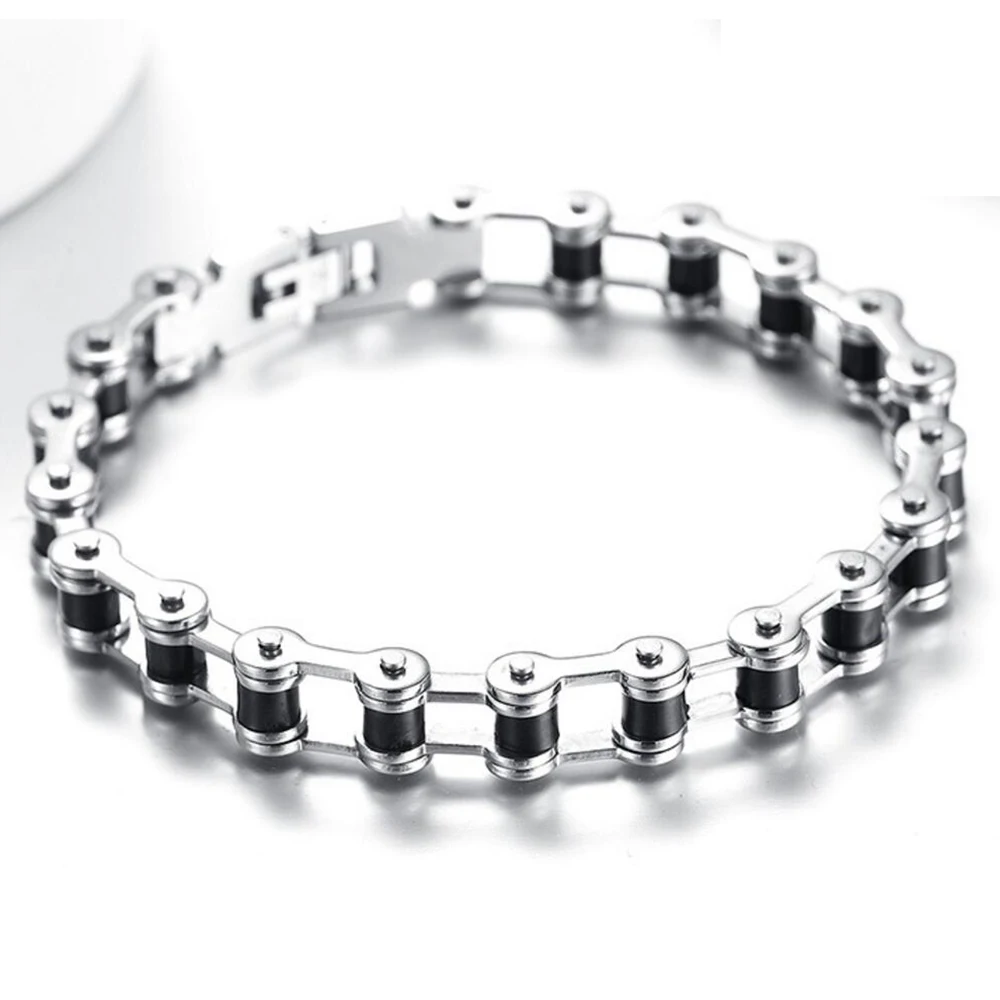 Stainless Steel Biker Bracelet Men's Motorcycle Chain Punk Rock Male Bracelet Biker Bicycle Bracelets stainless steel bracelet metal bracelet