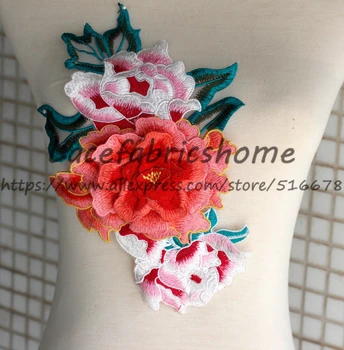

DIY clothes fabric applique embroidery flower patch dress accessories iron on patches home decoration by piece 19cm*30cm