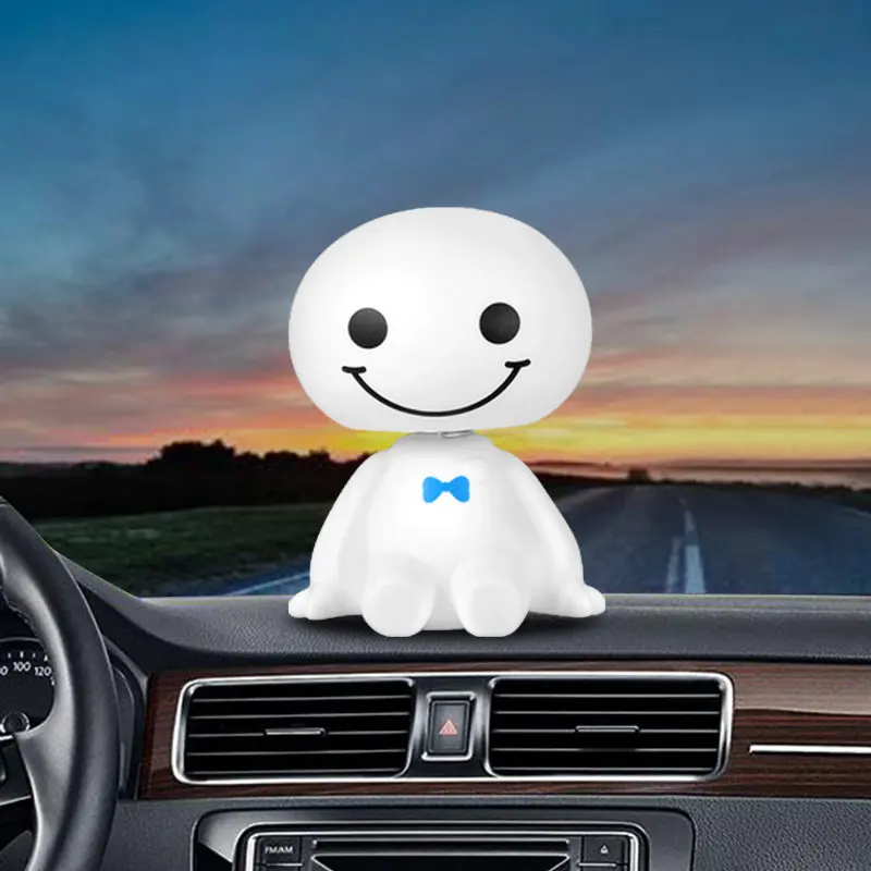 Car Ornament Cute Shaking Head Baymax Robot Doll Automotive Decoration Auto Interior Dashboard Bobble Head Toys Accessories Gift (8)