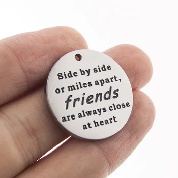 

Personalized Stainless Steel Charm pendant Engrave Your Own Logo Or Text 100pcs/lot