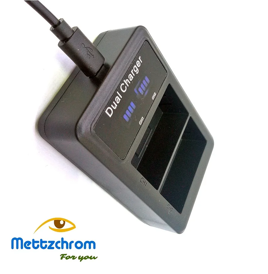 

Mettzchrom Dual battery charger For SONY USB Dual battery charger NP-FW50 A6000 A6300 A6500