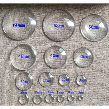 

Hot 8-58mm Round Flat Back Transparent Clear Glass Cabochon for DIY Charm pendant Necklace Jewelry Making