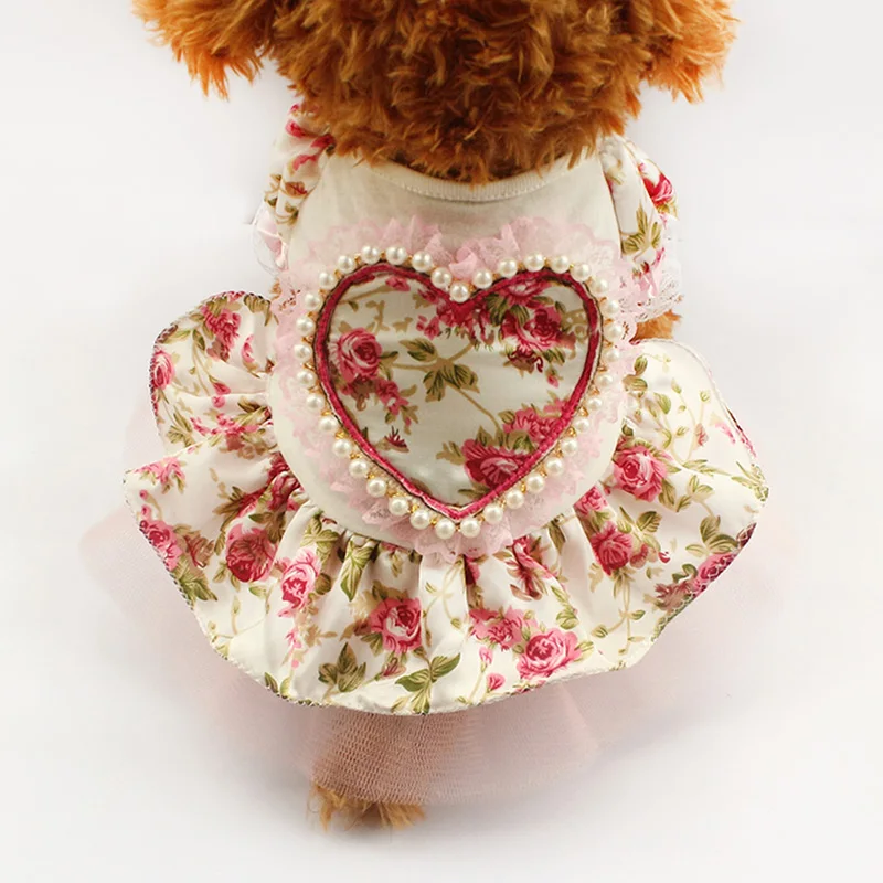 Armi магазин Летние Платья с цветочным рисунком для собак платье принцессы для собак 6071006 одежда для домашних животных модная юбка XS, S, M, L