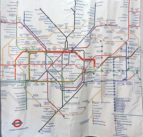 71Inch×71Inch LANDUM Cortina de la Ducha Mapa del Metro de Londres Baño Conjunto de Tela Impermeable 12 Gancho 71 Pulgadas