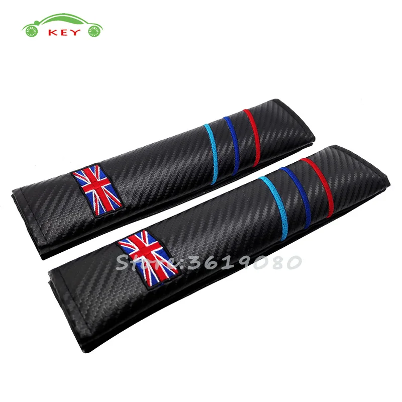 Britain Flag Style Car Shoulder Pads Seat Belt Safety Cushion Cover Gray+Black