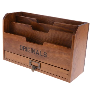 

Retro Style Drawer Wooden Box Makeup Organizer Jewelry Case Storage Holder Desktop Storage Rack
