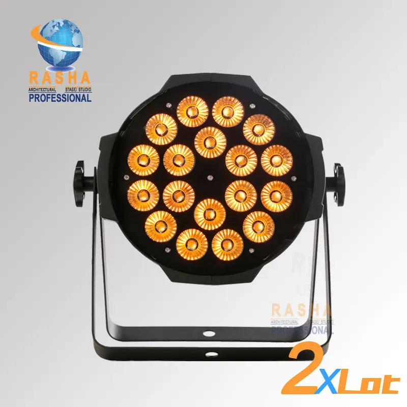 

2X LOT Dropshipping 18pcs*10watts (4in1)Quad Color RGBW/RGBA LED Par Can.Stage LED Par Light With PowerCON DMX OUT