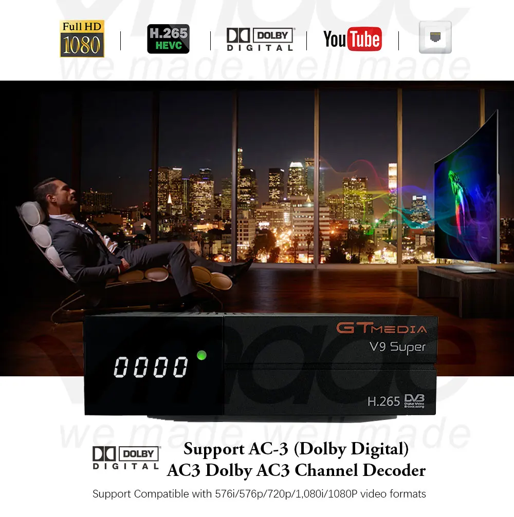 GTmedia V9 Супер Спутниковый рецептор более V8 NOVA DVB-S2 спутниковый декодер встроенный wifi с 1 года 7 линий Европейский CCcam