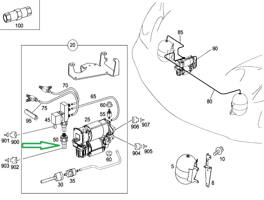Подвеска амортизатора воздушный насос Давление Сенсор для Mercedes W203 W164 W211 S63 S65 SLK280 SLK300 SLK350 0045429018