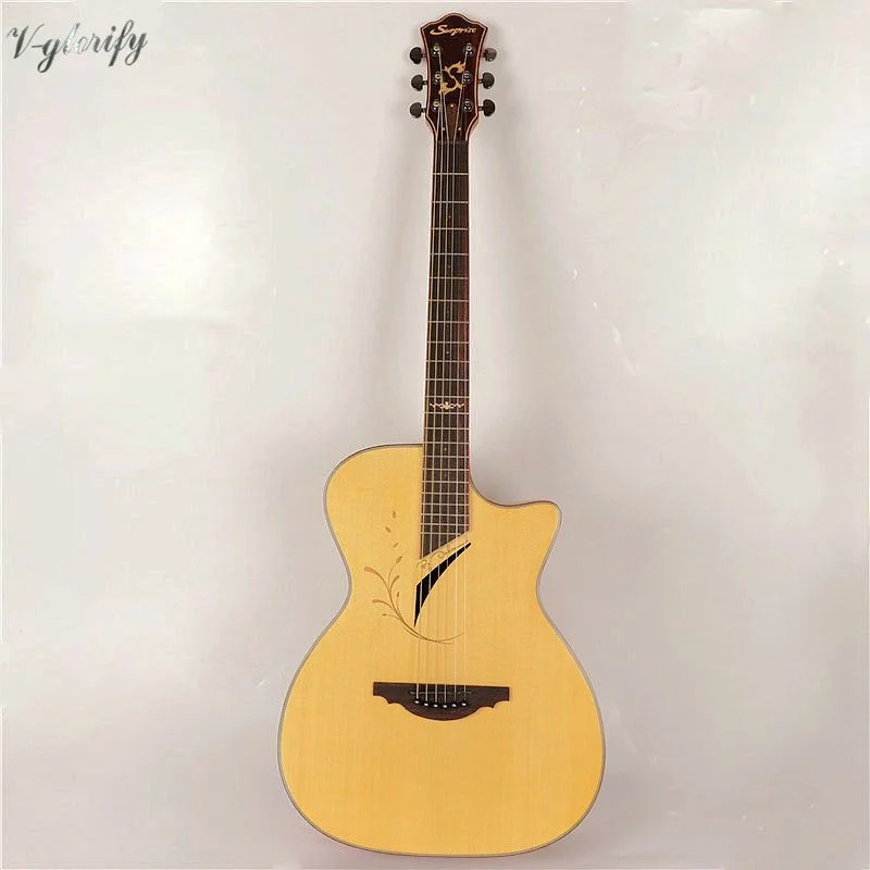 

40inch acoustic electric guitar with hand-made carved top