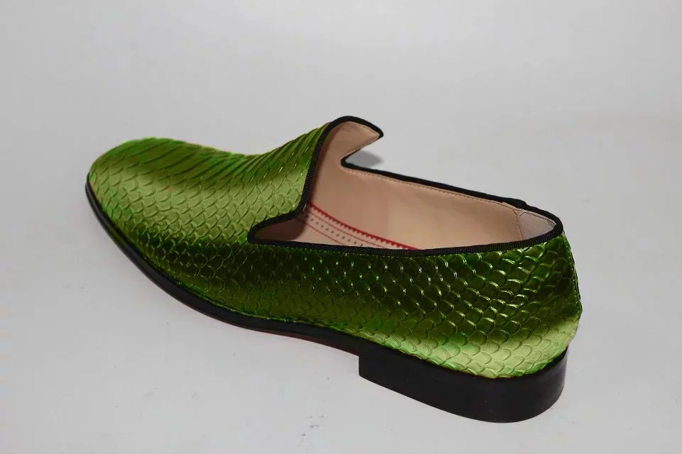 Bling 3 Vert Picture sur Fumer Peau Luxe Pantoufles Cm Slip Chaussures D'affaires Fluorescence Carré Qualité As Casual Top Serpent Talon Hommes wR6xqRYOa
