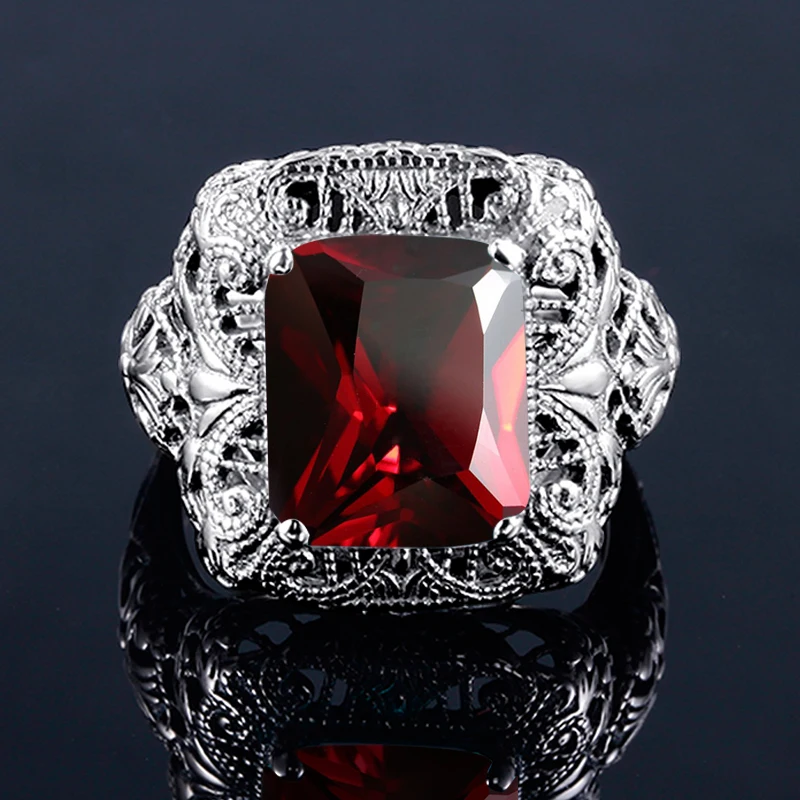 Женское Винтажное кольцо из серебра 925 пробы с крупным камнем|fashion jewelry big rings|925