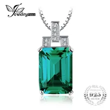 JewelryPalace Luxury 6ct Created Emerald Pendant 925 Sterling Silver Pendant Fashion Jewelry Without Chain