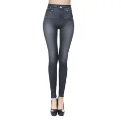 Женские пикантные модные леггинсы тонкие длинные леггинсы узкие брюки 2017 Высокая талия эластичные однотонные облегающие брюки для Femme