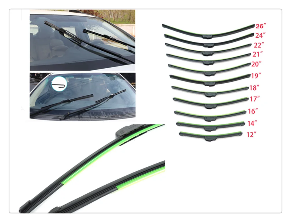 

Auto parts windshield wiper U-shaped without bracket rubber for Nissan Altima 370Z Xmotion X-Trail Qashqai