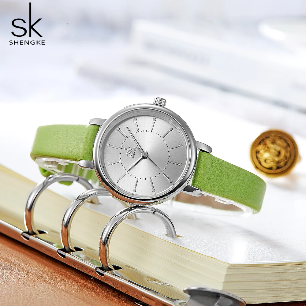 Tanie Shengke zegarki damskie marki luksusowej mody panie skórzany pasek do zegarka zegarek kwarcowy kobiet prezenty zegar Reloj Mujer