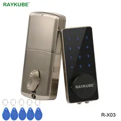 RAYKUBE электронный дверной замок сенсорный экран цифровой пароль Mifare 13,56 мГц IC карта открытие Автозапуск умный дверной замок R-X03