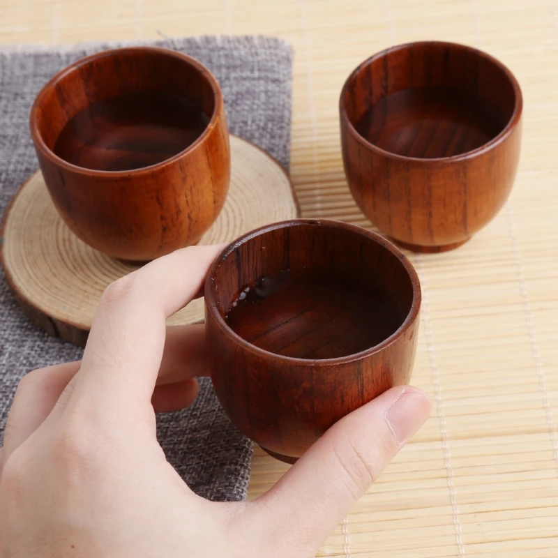 

Handmade Wooden Cup Hand-Crafted Natural Wood Cups Beer Juice Coffee