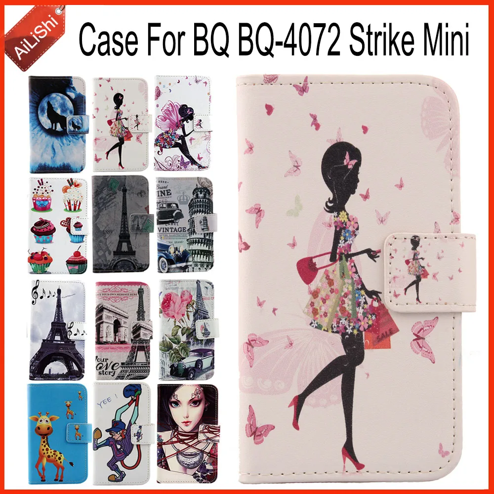 

AiLiShi Factory Direct! For BQ BQ-4072 Strike Mini BQ 4072 Case Flip Wallet Holder Leather Case Cover Bag 100% Special Phone