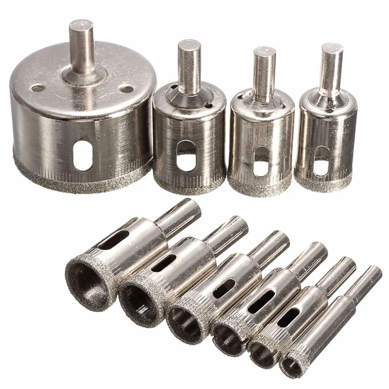 

10PCS/set 8-50mm Diamond Hole Drill Set Tool Coated Core Hole Saw Drill Bits Tool Cutter For Tiles Marble Glass Granite