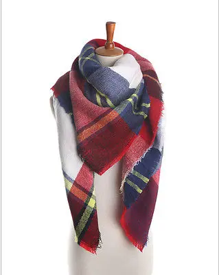 2016 Lady Blanket Pashmina Cashmere Plaid Cozy Checked font b Tartan b font Scarf Wraps shawl