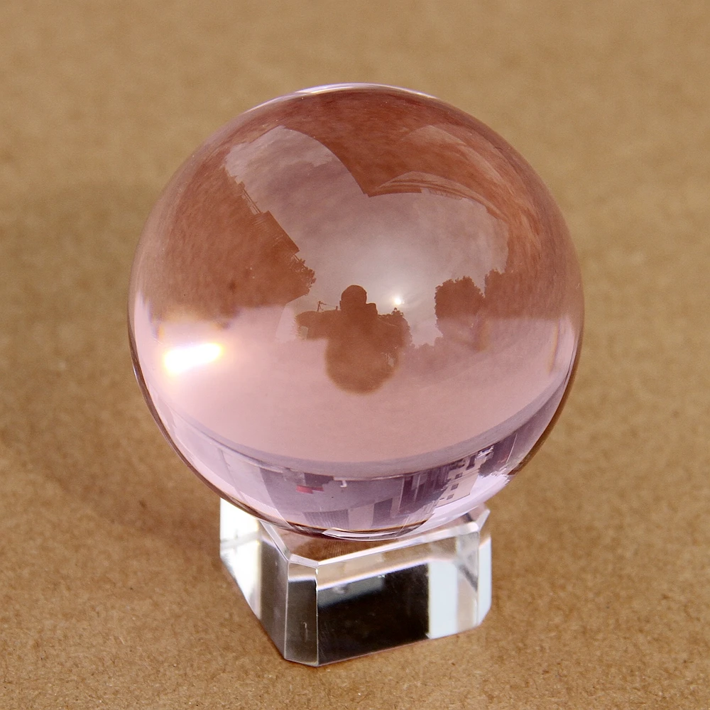 

Hot Sale Beautiful Pink 40mm Crystal Ball K9 Glass Asian Quartz Feng Shui Sphere Home Party Wedding Decoration