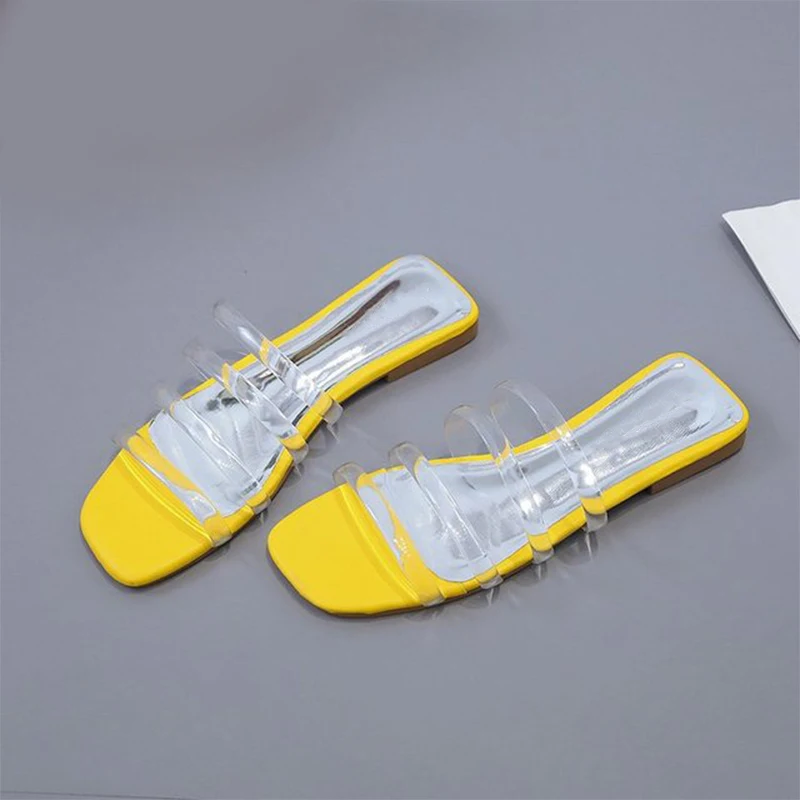 

Summer Women Flat Slippers Transparent Fashion Slides Open Toe Comfortable Flip Flops Female Outdoor Slip On Shoes 2019
