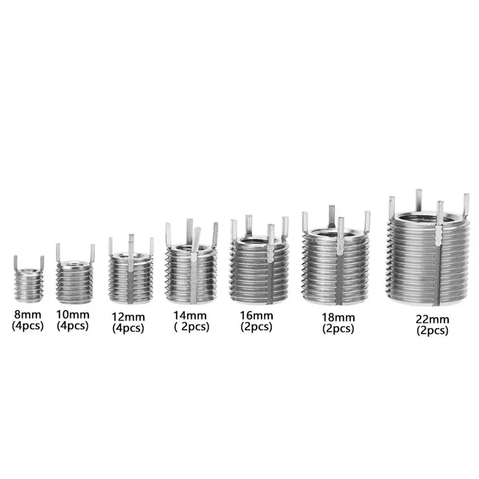 20 шт. M4/M5/M6/M8/M10/M12/M16 из нержавеющей стали Helicoil с резьбой Ремонт Вставки защелка штифт винт спиральный провод спиральный рукав набор