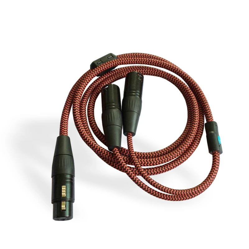 Высококачественный 3 контактный гнездовой разъем XLR на 2 Мужской анти jamming Shield Dual